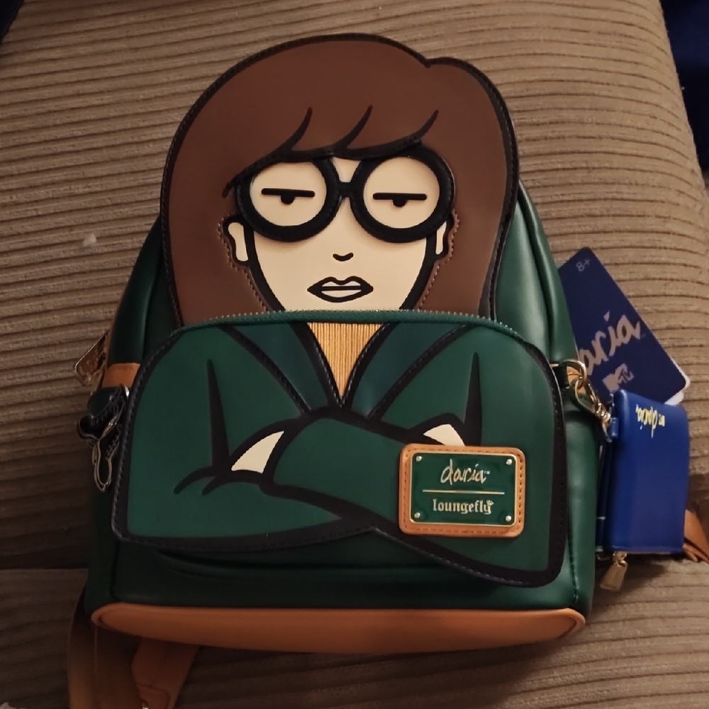 Loungefly Daria Green and Tan Backpack